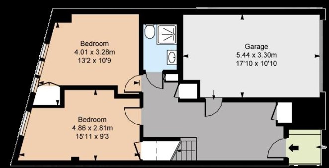 Floor plan of Cornwall Mews West