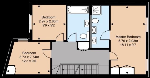 Floor plan of Cornwall Mews West